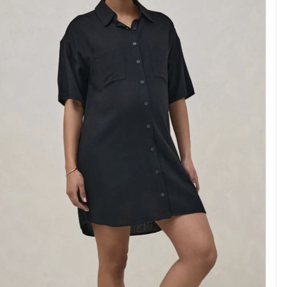 Bae. The Label Maternity Shirt Dress Black Size Small
